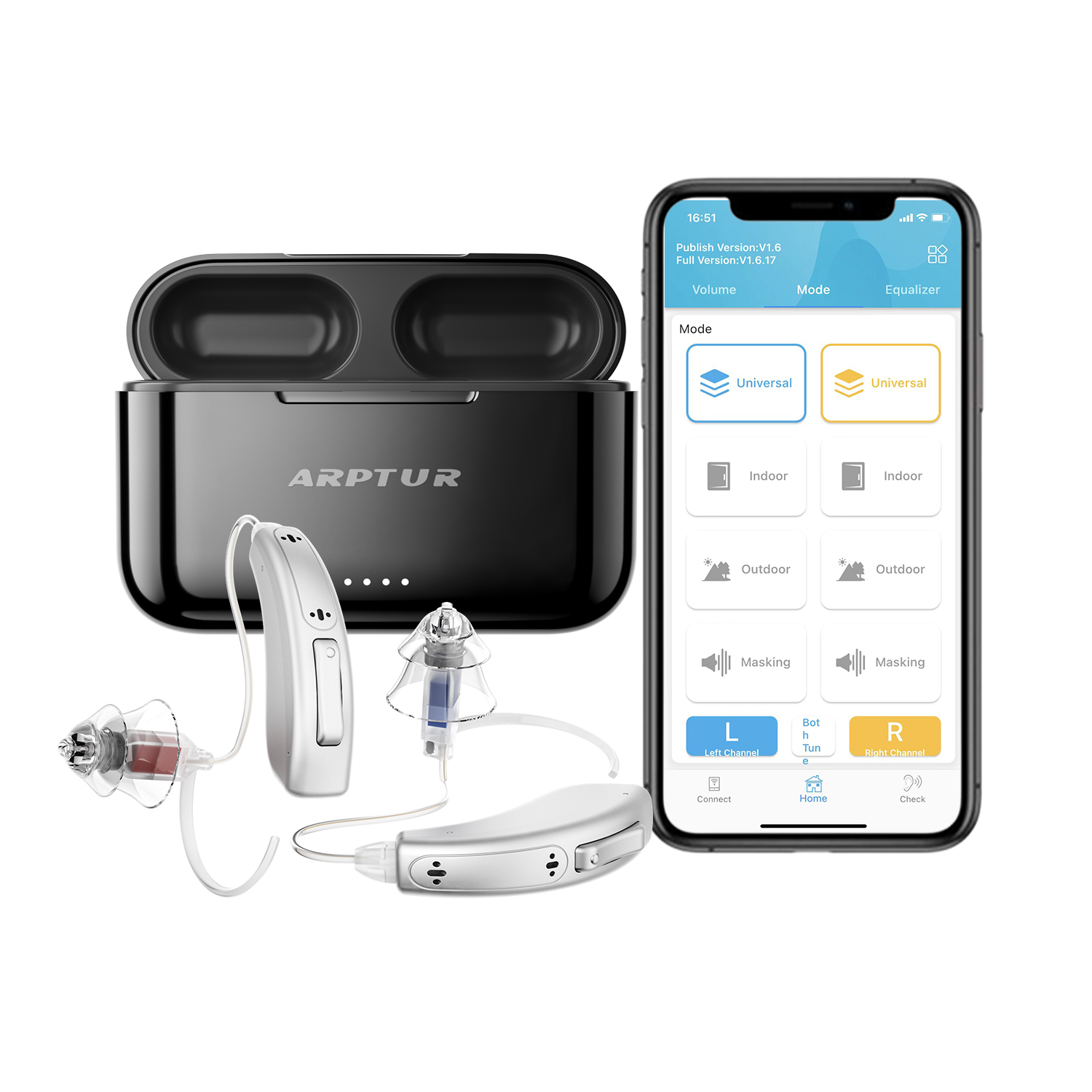 High Quality 16-Channel Back-of-Ear Hearing Aids with Multiple Operating Modes Fast Charging Low Noise