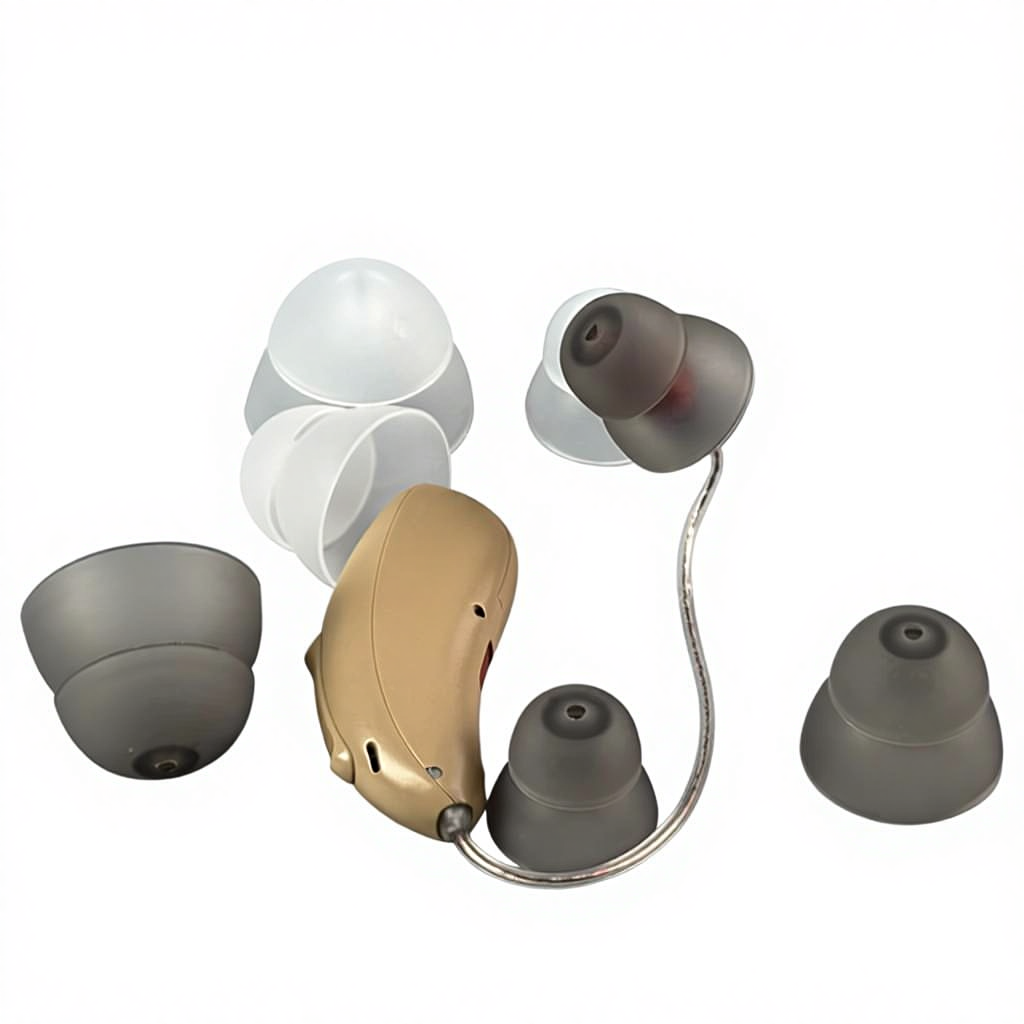 Phonak Hearing Aid Double Layer Single Hole Semi-Open Earplug Receiver Ear Mold Medical Grade Silicone Noise Reduction Sound