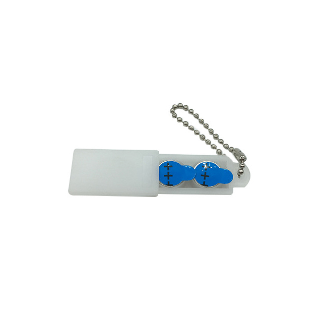 2022 New PP Plastic Hearing Aid Battery Storage Case Holder White/Black 33x20x8mm OEM/ODM Private Mold Private Label Deaf People