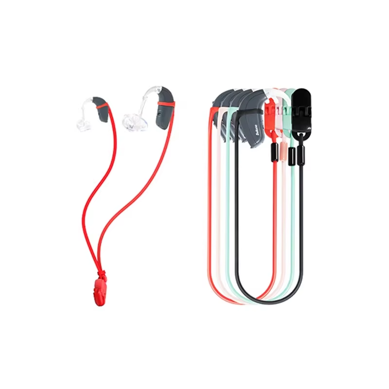 Tingoton Colorful Eco-Friendly Silicone Anti-Lost Rope Hearing Aid & Earphone Protector Clip with Customizable Length