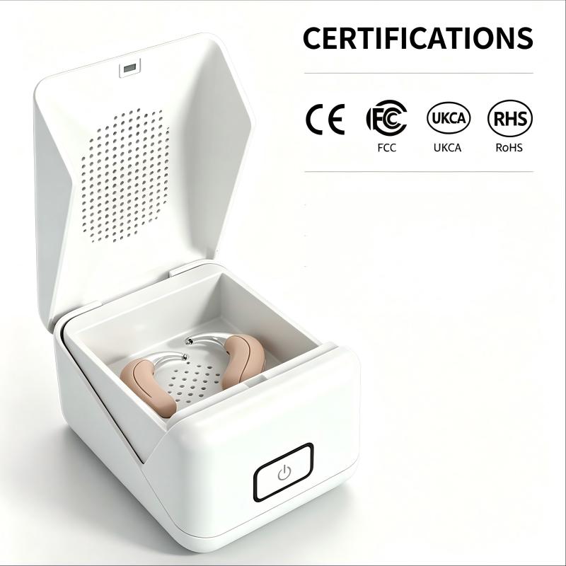 High-quality Digital UV Electronic Hearing Aid Sanitizer Dryer Quick Dry Function 403 Temperature Control ABS Material 2H/8H