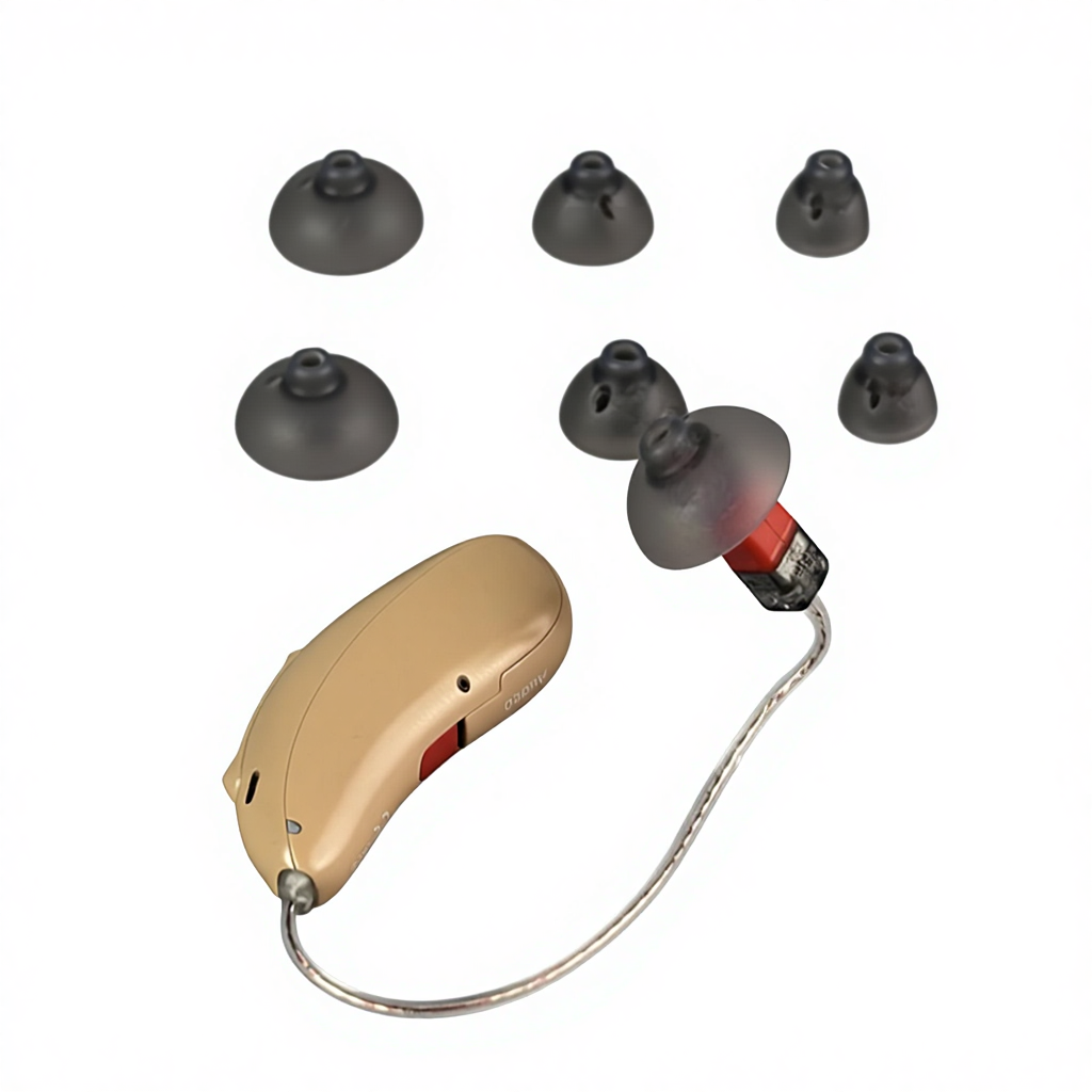 Hearing Aid Eardrum Head Semi-Open Receiver Medical Grade Silicone Earplug Noise Reduction Sound Transmission 3.5mm Interface