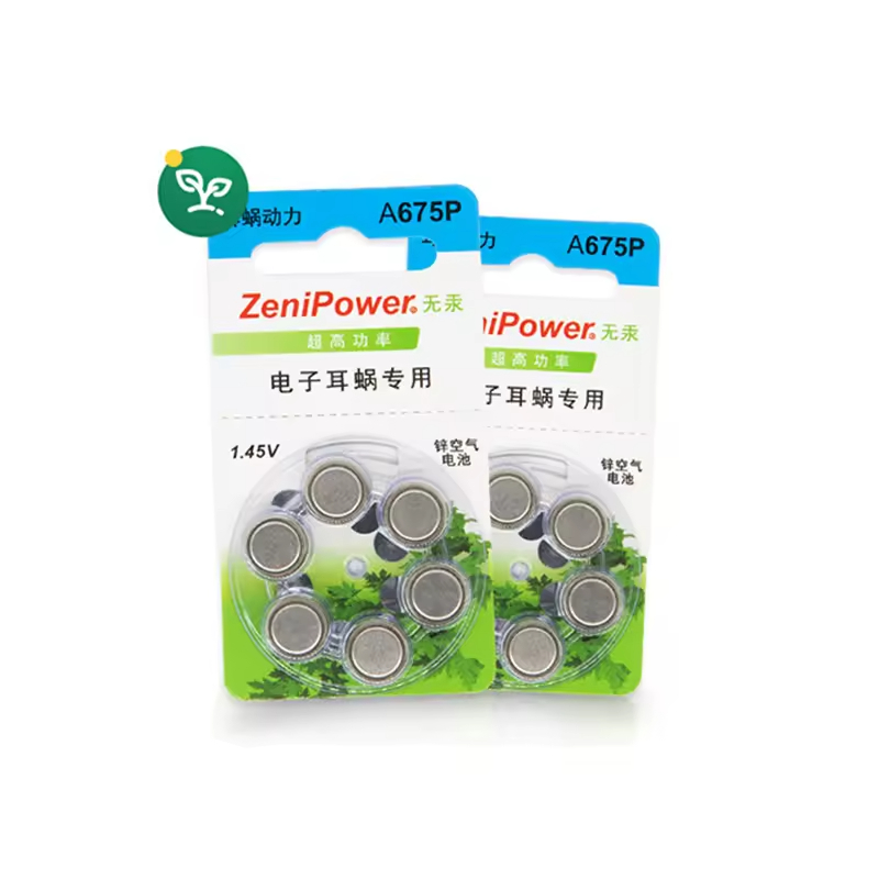 Good Price Durable 1.45v A675P ZeniPower Cochlear Implant Battery 60 Cells/box for Hearing Aid Use and Home Application