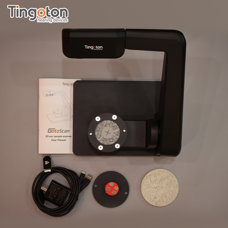 Tingoton Fast 360° Automated Ear Impression Scanner with LED Light 45s Scan & STL Export for Consumers