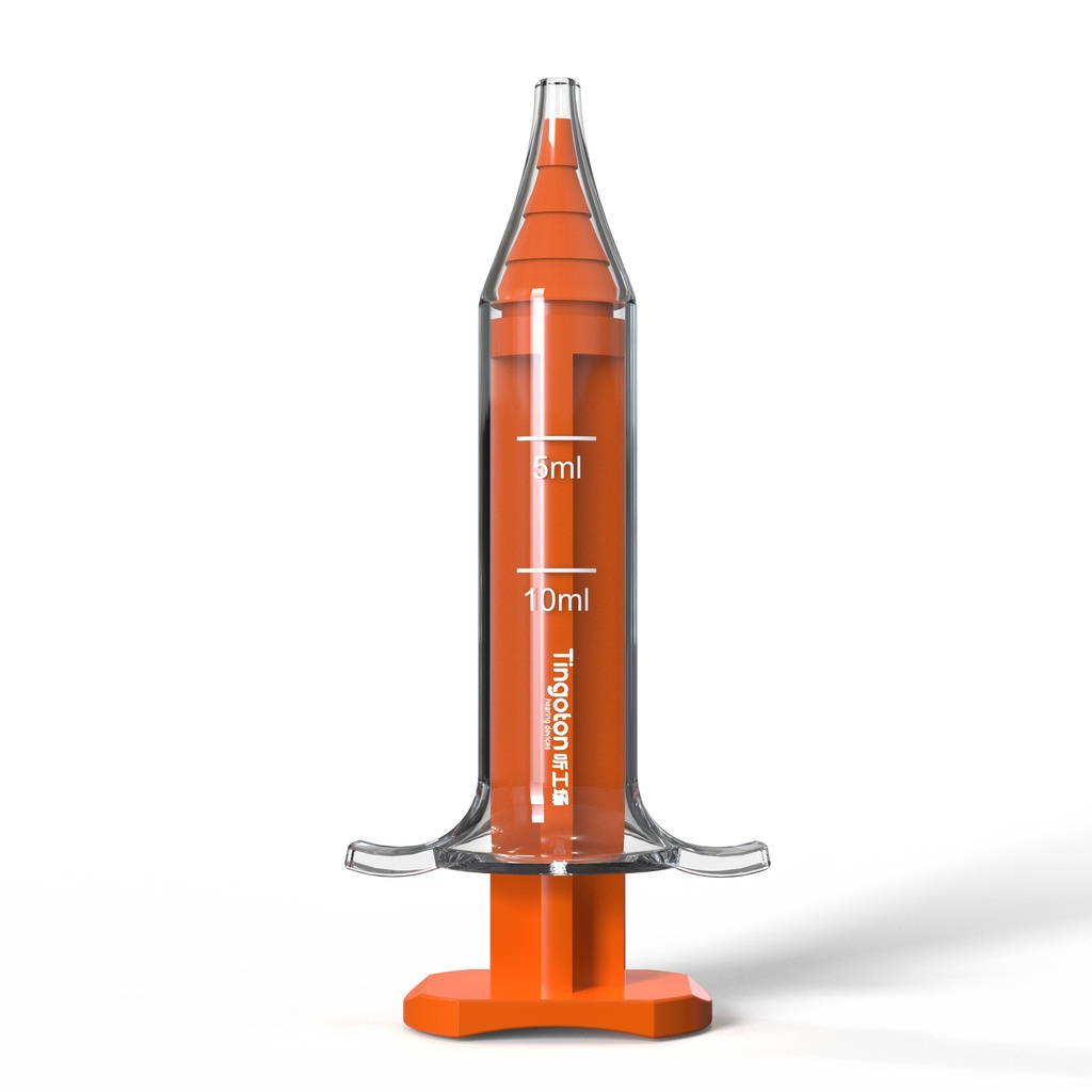 Tingoton Design Earmold Machine CIC Ear Impression Syringe Orange PC 3.5mm Save Material Special Nozzle Design for Earphone
