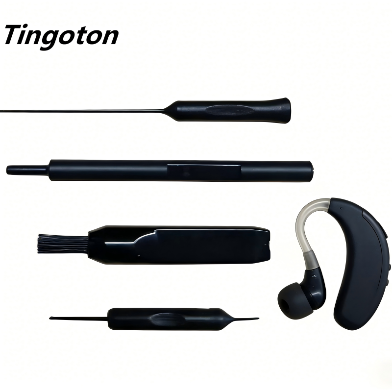 Customizable Combination Hearing Aid Cleaning Brush with Slim Tube Design ABS Material Easy Earwax Removal-tingoton