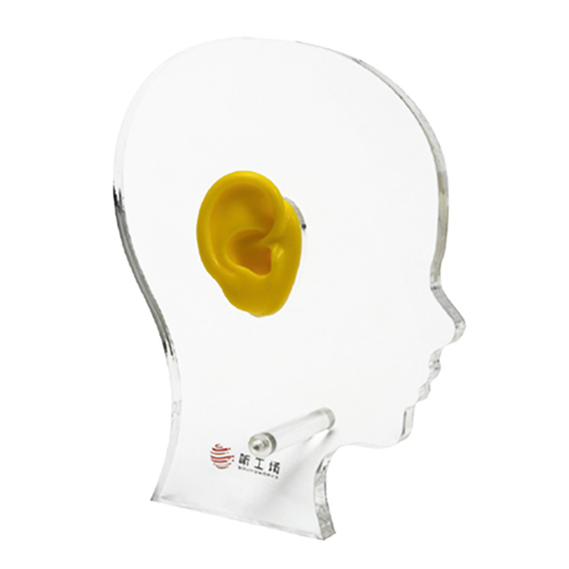 TINGOTON Acrylic Transparent High Quality Head Display Board Ear Mold Display Showing Stand 155x195x15mm