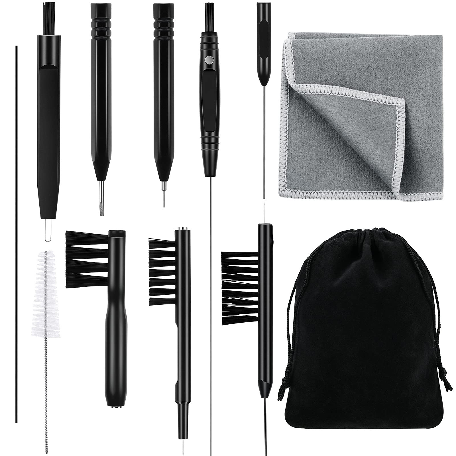 12pc Multifunctional Hearing Aid Accessories Cleaning Brush for Computer Keyboard and Earphone Cleaning