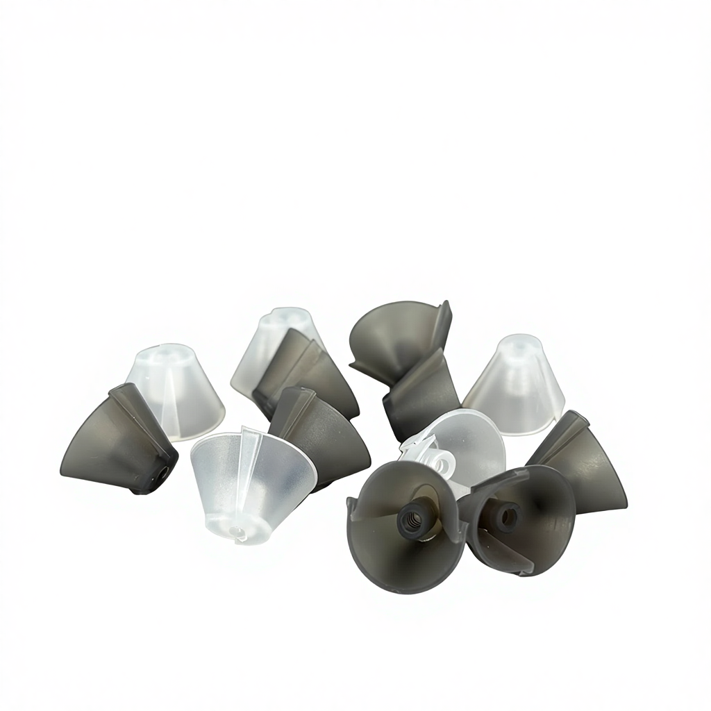 Hearing Aid Accessories Tulip Half-open Earplugs Black/White Transparent RIC Receiver Ear Mold Medical-grade Silicone Noise