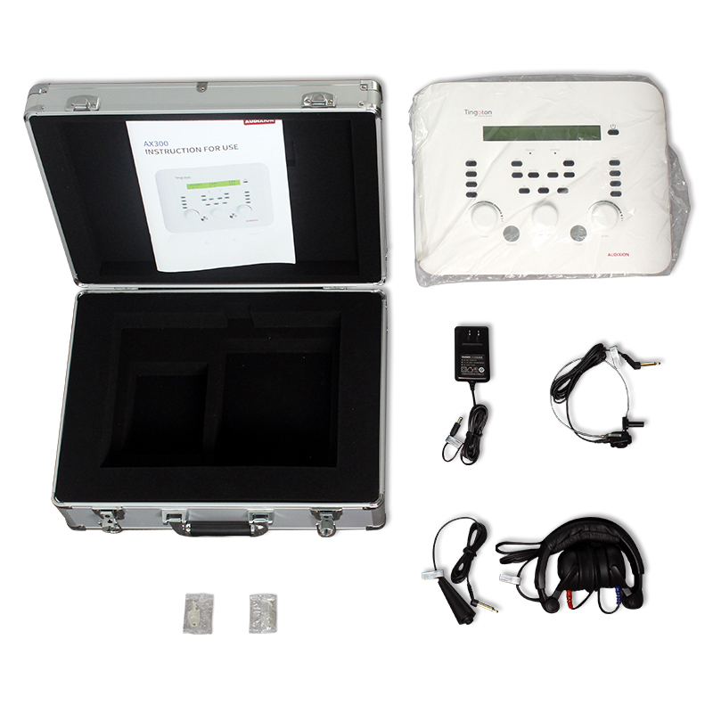 Tingoton Professional Audiometer Dual Channel Diagnostic Equipment for Air/Bone Conduction Tests Made of Durable Plastic