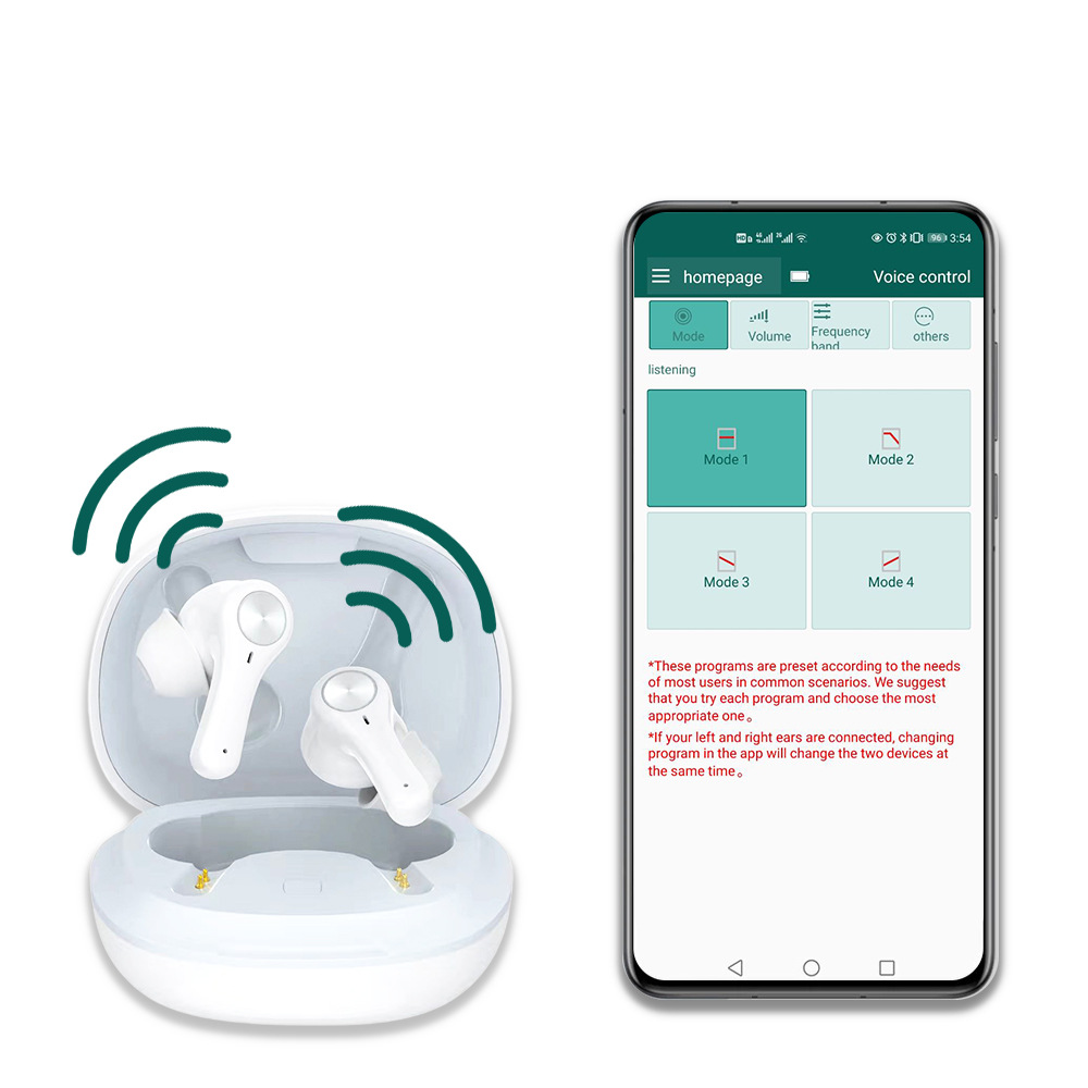 Hot Sale Rechargeable Touch Amplifier App Control 16 Hours Playtime Eco-Friendly Charging Station for Severe Hearing Headphone