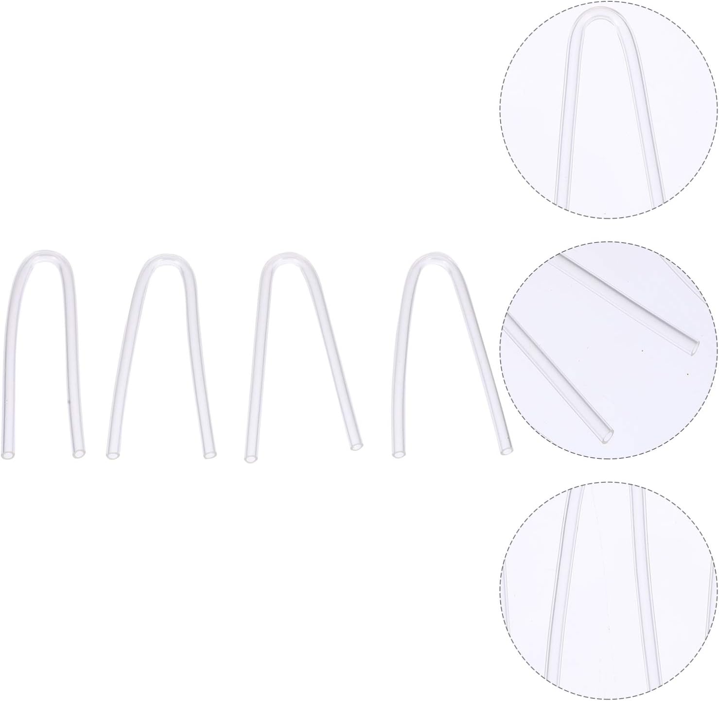Tingoton Waterproof PVC U-Shaped Sound Guide Tube Hearing Aids Transparent Quick Dry 2*3mm Diameter Dry Prebent Replaceable