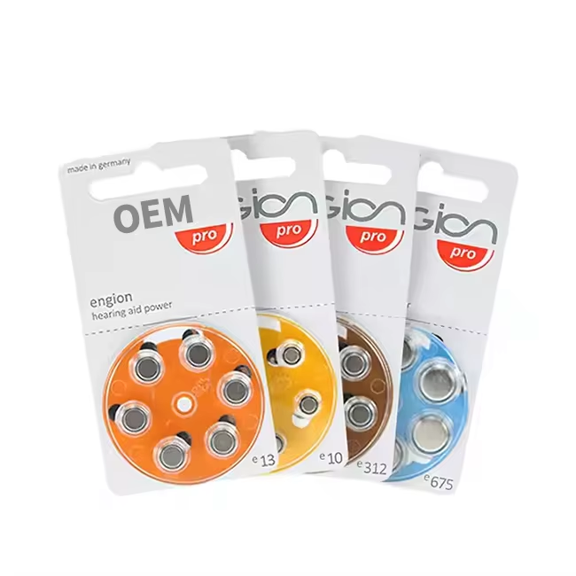 Hot Sale OEM/ODM Engion Zinc Air A10/A13/A675/A312 1.4V 60 Cells/Box Button Cell Battery for Hearing Aids