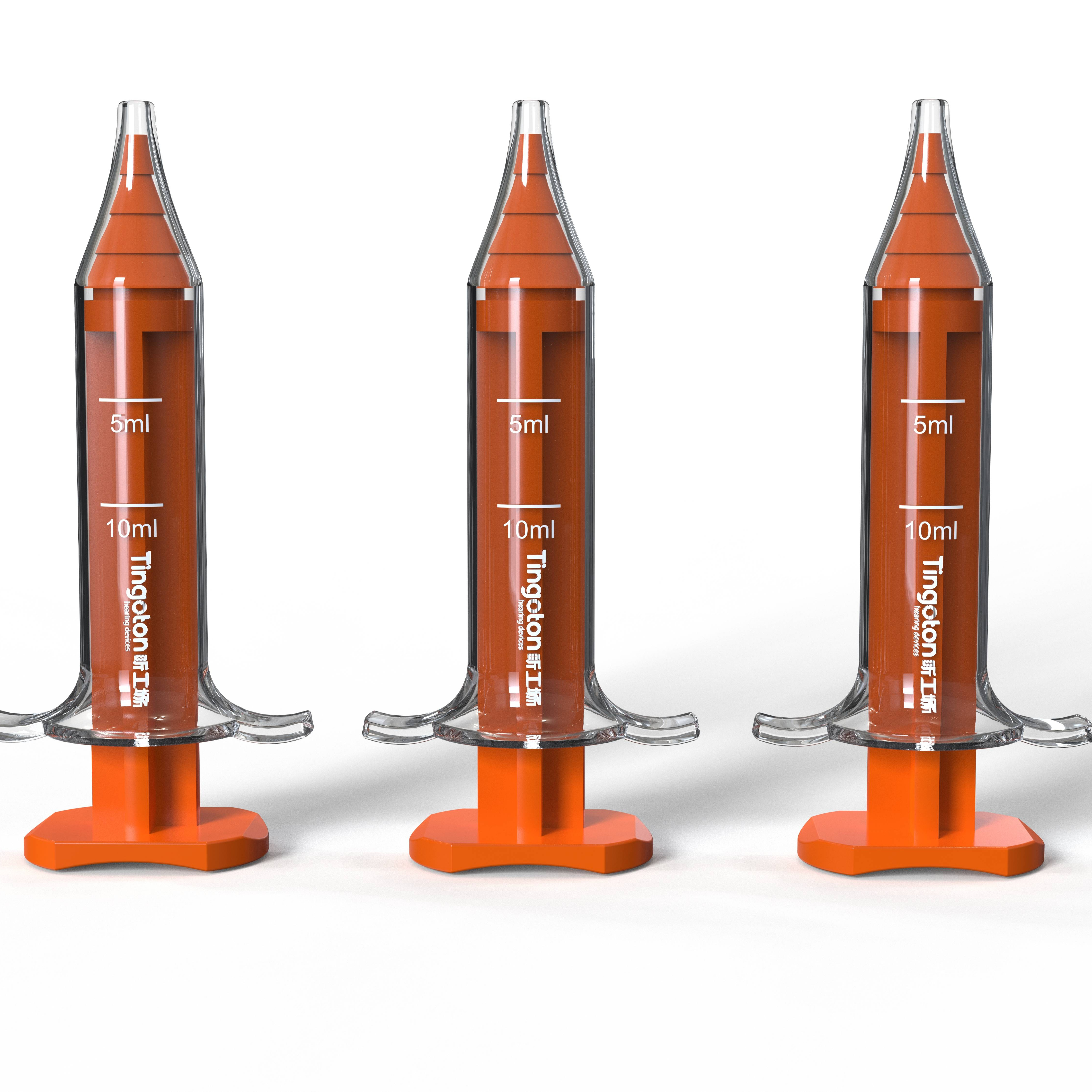 Tingoton Design Eco-Friendly 3.5mm Orange Ear Impression Material Injection Syringe for Various Ear Canals