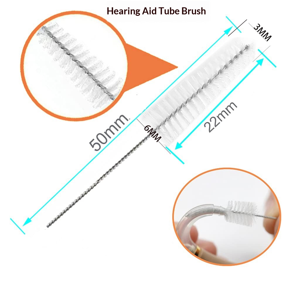 Iron Tapered Type Hearing Aid Cleaning Brush Removes Earwax for BTE Hearing Aid Sound Guide Tube Cleaning product detail