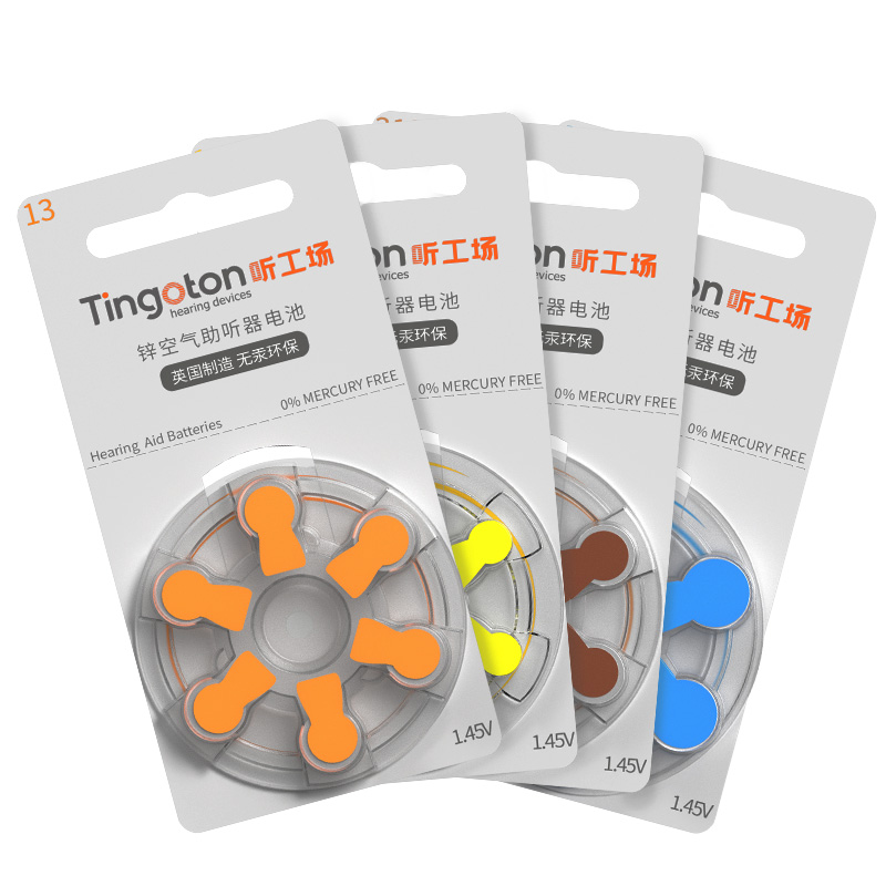 Wholesale Professional Cheap Button Cell Zinc Air Hearing Aid Batteries A10 A13 A312 A675 Long Service Time 4-Year Tingoton product detail