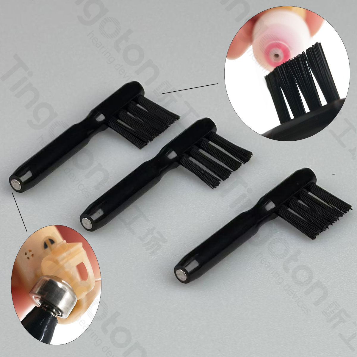 Tinggongchang Hearing Aid Accessories 4-Piece Set ABS Material Earwax Cleaning Brush Magnet Battery Private Mold No Model product detail