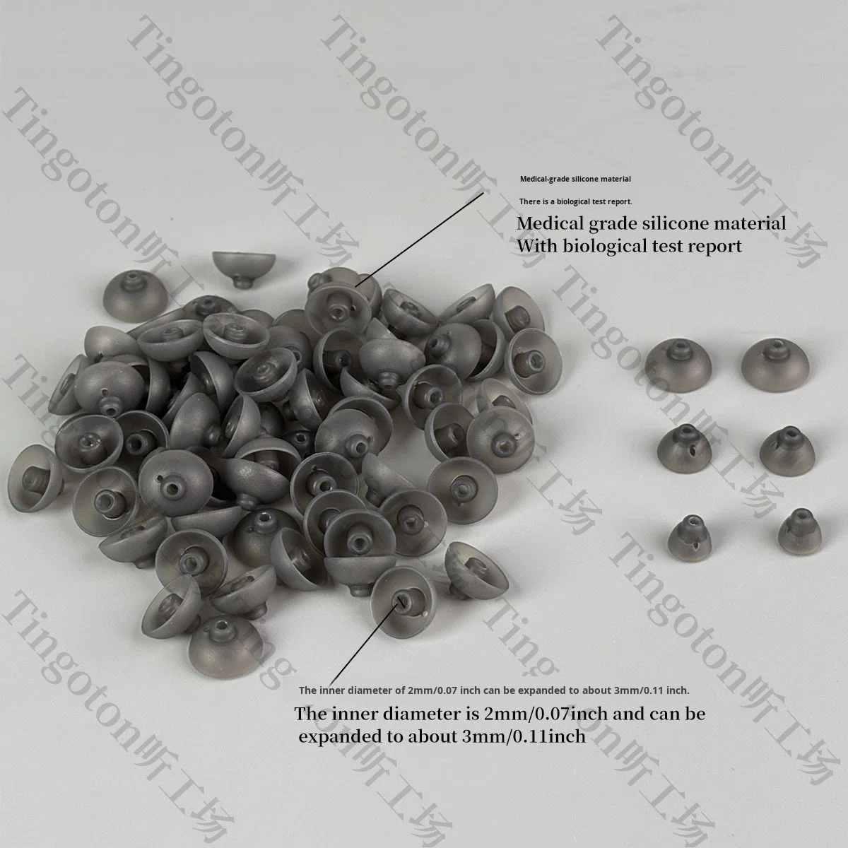 Hearing Aid Eardrum Head Semi-Open Receiver Medical Grade Silicone Earplug Noise Reduction Sound Transmission 3.5mm Interface product detail