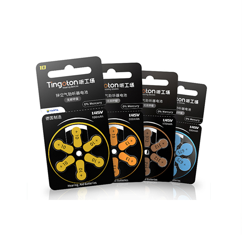 Tingoton Black 1.45V A10 A13 A312 A675 Zinc Air Button/Coin Cells Batteries (60 Cells/box) for Hearing Aid product detail