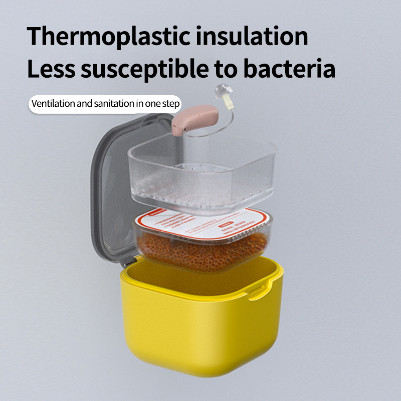 Tingoton Eco-friendly Portable PC Material Hearing Aid Drying Jar with Drying Capsule Yellow/Red Quick Dry Ear Hearing Products product detail