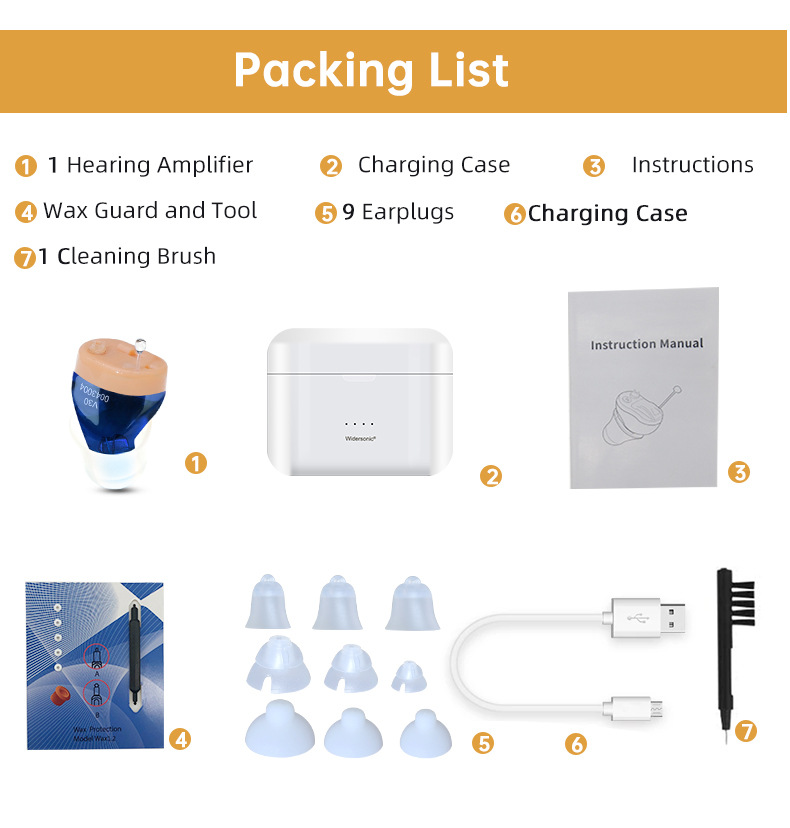 New Rechargeable for Bluetooth Invisible Hearing Aids for Seniors for Old Children product detail