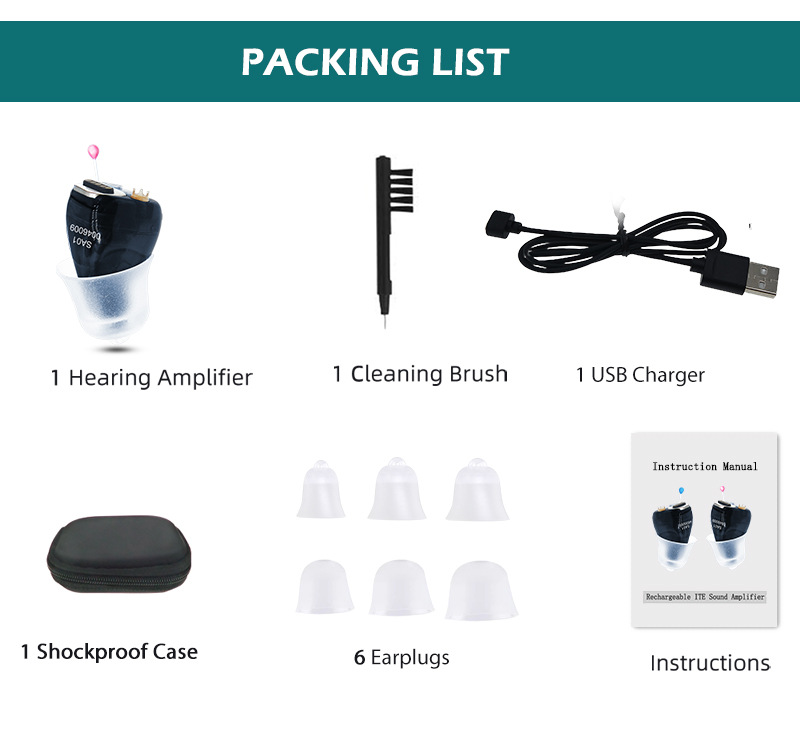 2025 New TINGOTON GLS-SA01 ITE High Quality Lightweight Comfortable Mini Invisible Rechargeable 26h Working Time Digital Hearing product detail