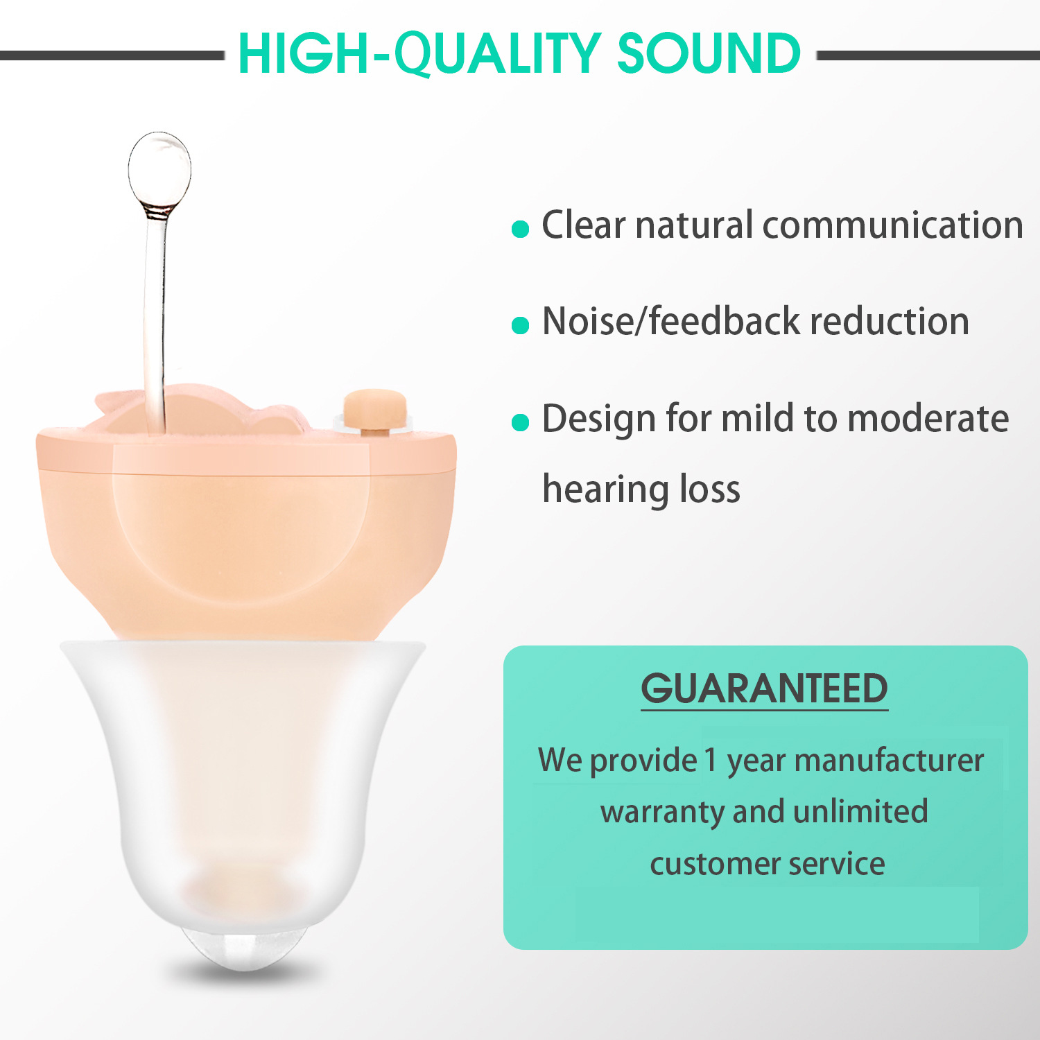 Good Price Invisible Mini Cic Digital Hearing Amplifier Hearing Aid with Packaging Box product detail