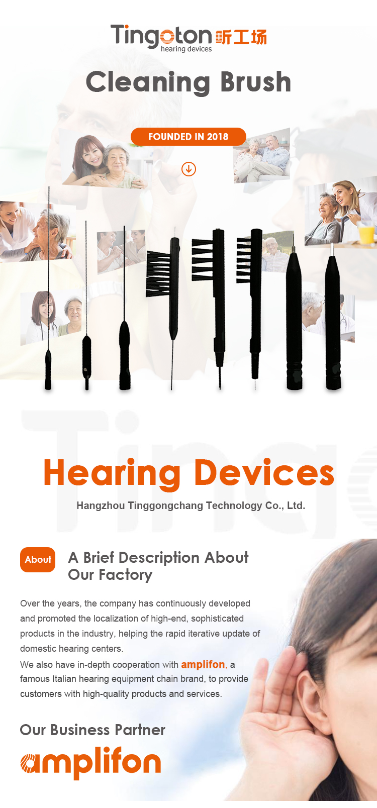 Tingoton High Quality Mini Tube ABS & Nylon Black Hearing Aid Cleaning Brush with Magnet Wax Loop for Earmold Care China product detail