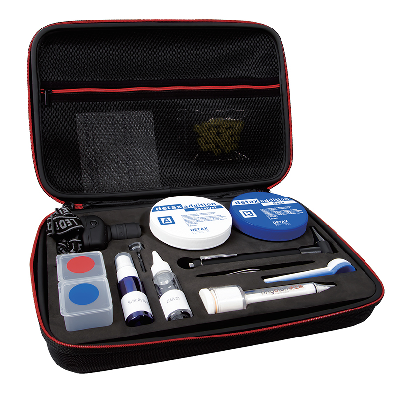 Processional Taking Portable Hearing Aid Ear Impression Earmold Weave Material Quick Dry Black Custom Logo Online Support Kit product detail