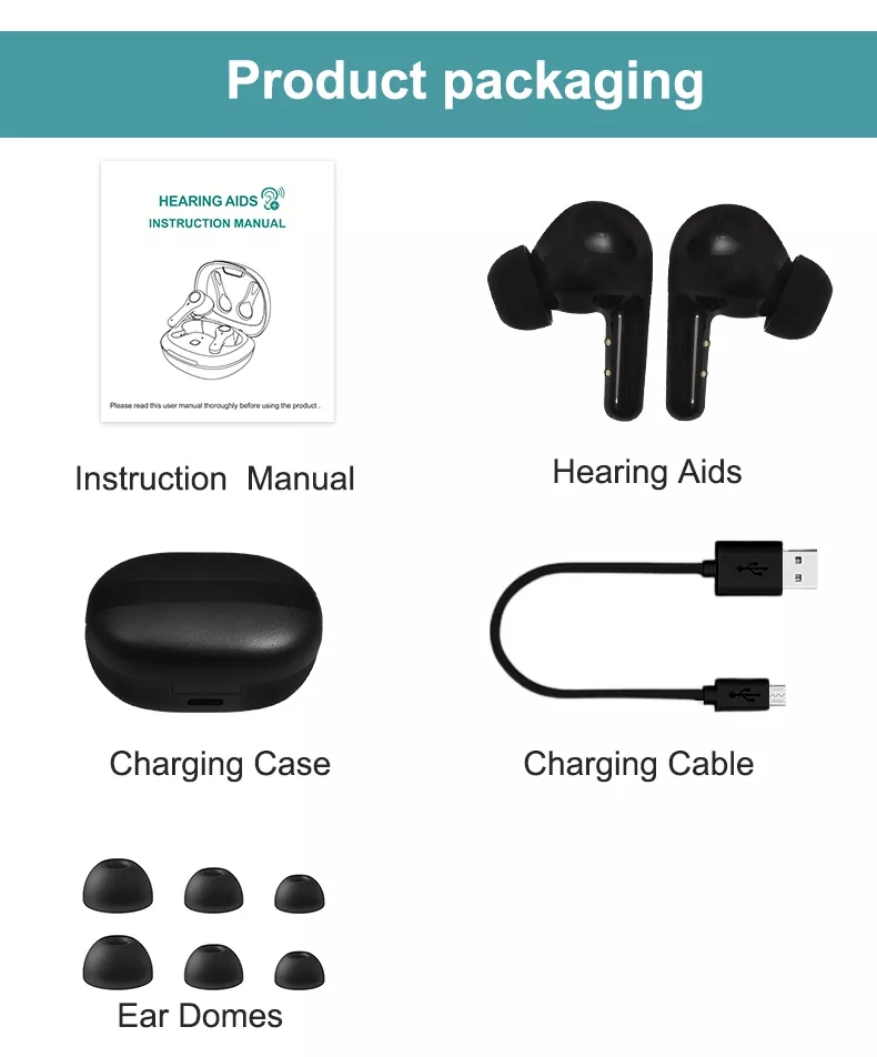 China Manufacture TINGOTON GLS-H012 Digital 12 Channel Rechargeable Invisible CIC Hearing Aids Sound Amplifier 16H Hearing product detail
