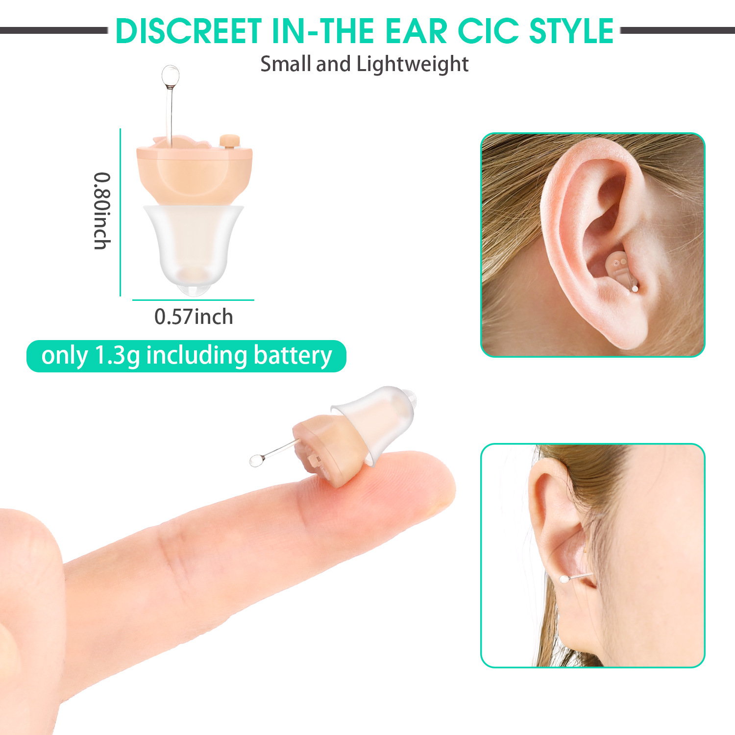 Good Price Invisible Mini Cic Digital Hearing Amplifier Hearing Aid with Packaging Box product detail