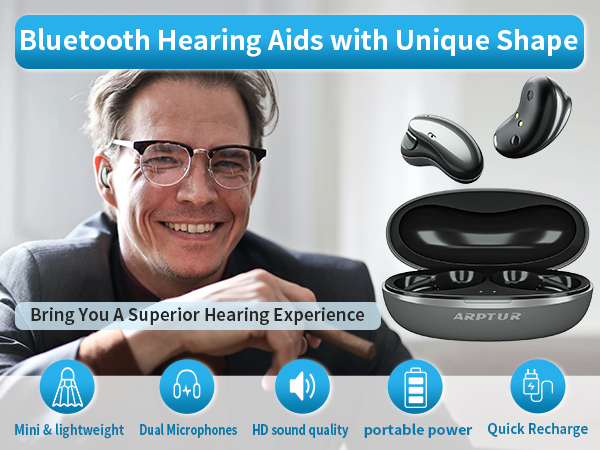 OEM Customizable for Bluetooth Rechargeable Mini Invisible Hearing Aids for Seniors BTE Noise Reduction 16 Channels Blue-Tooth product detail