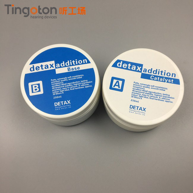 DETAX White and Blue Silicone Impression Material for Ear & Hearing Premium Quality Hearing Aid Ear Impression Material product detail