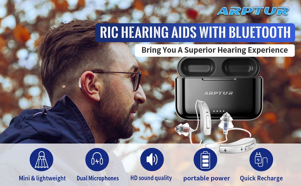 Hearing Aids for Seniors for Rechargeable Noise Cancelling APP Control Self-Fitting Wireless Music Stream Hand-free 1 Year product detail