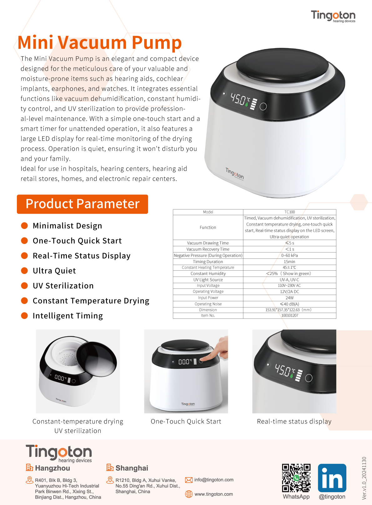 Tingoton High Quality LED Hearing Aid Dryer with UV Sterilization LCD Display 15-Minute Drying Cycle for Consumer Electronics product detail