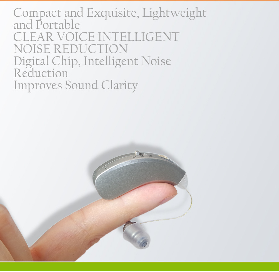 TINGOTON BTE Digital Rechargeable Hearing Aid Noise Reduction Comfortable Hanging Design for Severe Hearing Loss Deaf-China Made product detail