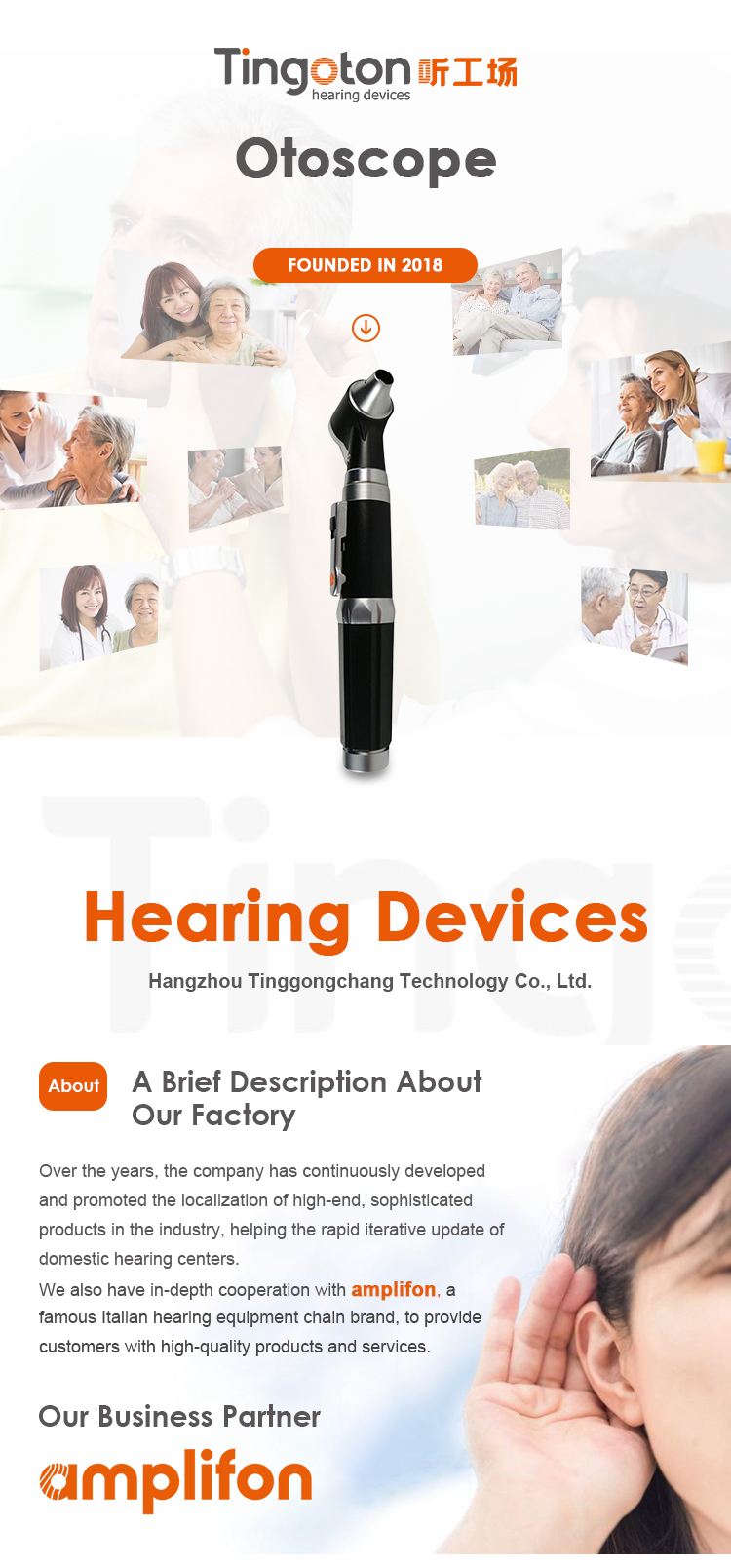 Small Optical Fiber Conduction Simple Otoscope Removable Battery Metal Plastic Construction Black for Ear Mouth Eye Examination product detail