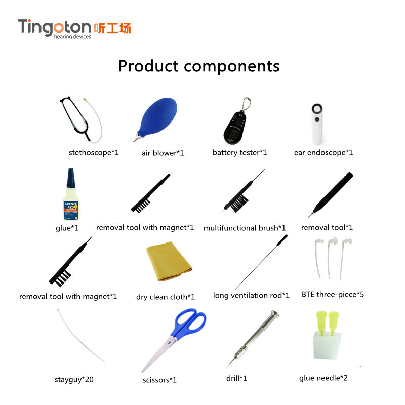 China Hearing Aids Tool Box Audiologist Necessary Include Stethoscope air Blower Ear Hearing product detail