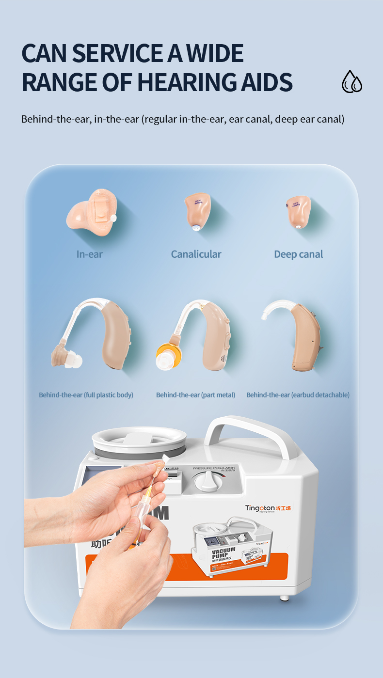Tingoton Healthcare Supply Dryer Pump Vacuum Cleaner for Drying and Cleaning Hearing Aids Extends Hearing Aid Life product detail