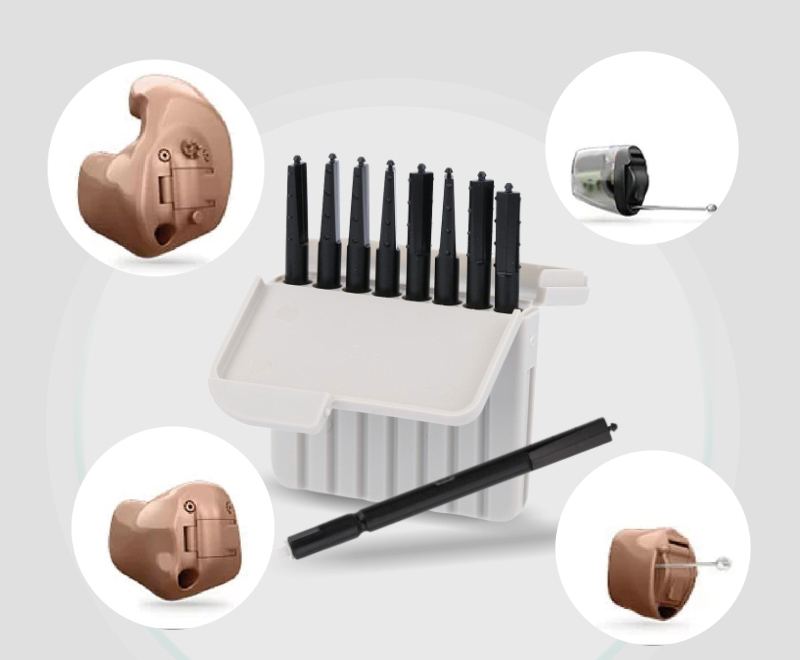 High Quality Eco-Friendly PC Material Hearing Aid Cleaning Kit with Wax Guard Filters for Widex Phonak & Resound-Made in China product detail