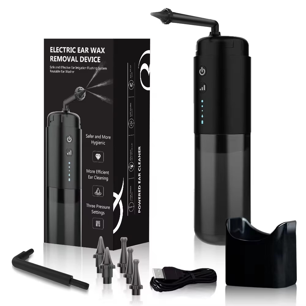 Black Eco-Friendly Rechargeable Electrical Ear Wax Removal Cleanser Effective Cleaning for Ear & Hearing Products product detail