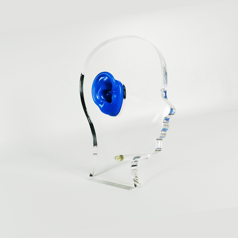 TINGOTON Acrylic Transparent High Quality Head Display Board Ear Mold Display Showing Stand 155x195x15mm product detail