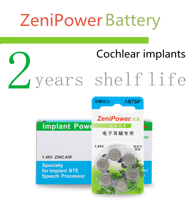 2026 New Long Service Time Button Cell Zinc Air 1.45V A675P Silver Hearing Aid & Headphone Batteries 60/Box 2-Year Warranty product detail