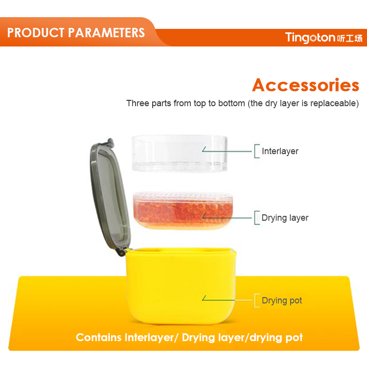 High Quality 68*68*53mm PC+Silicone Hearing Aid Drying Jar Box Capsule Tablet Cup Beaker Ear & Hearing Product product detail
