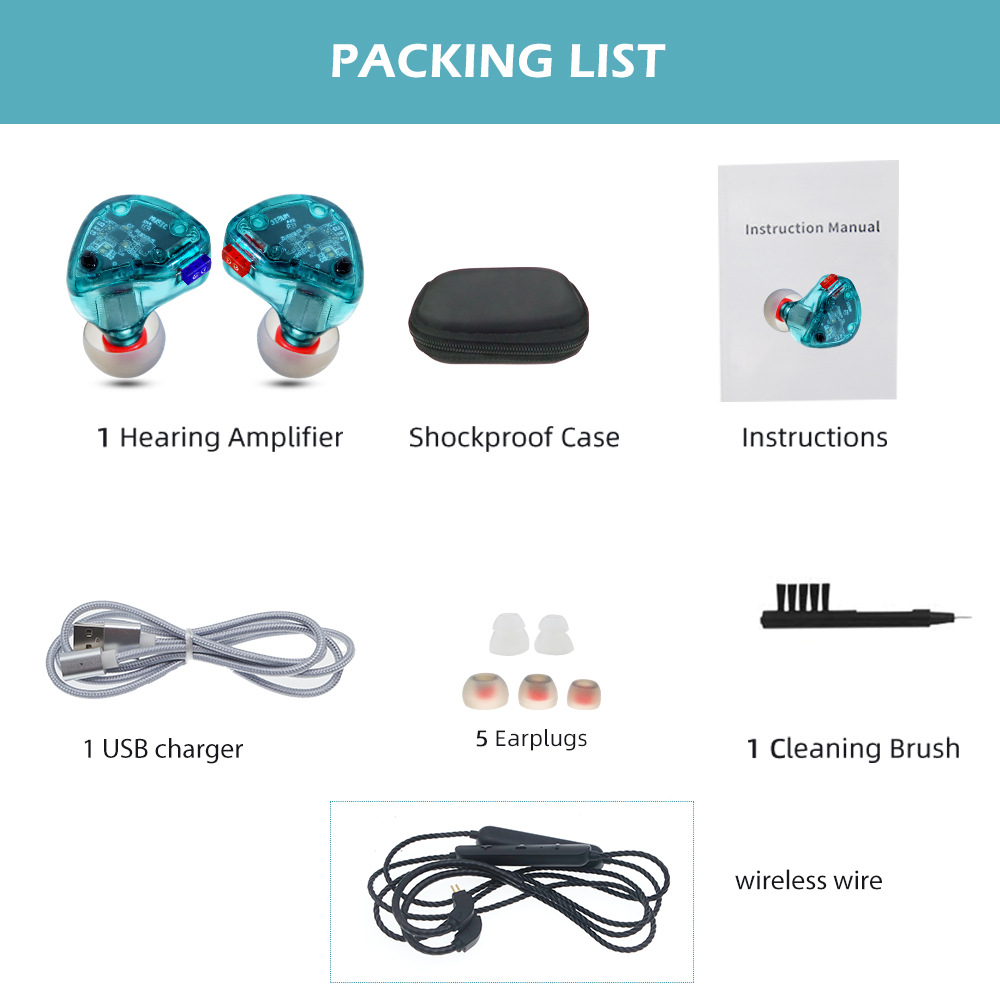 High Quality Earphone in Ear Hearing Aid Digital with Bluetooth App Control product detail