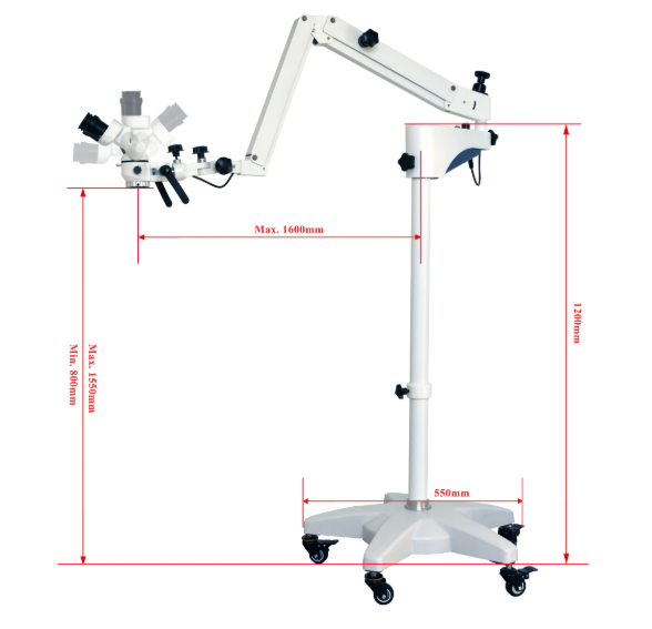 Hearing Operating Microscope Single Operator Adjustable LED Lights 0-180 Inclinable product detail