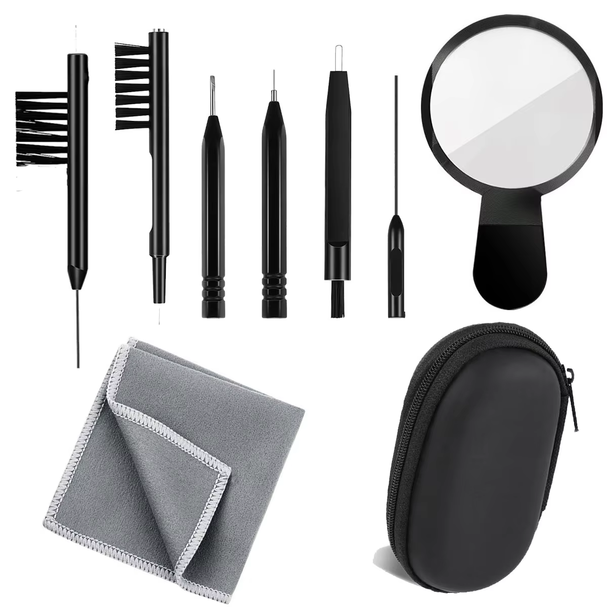 Hot-Selling ABS Material 9pc Multi-Functional Hearing Aid Digital Cleaning Brush Set for Earphone Made in Hangzhou product detail